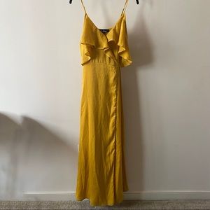 Lulu’s Yellow Wrap Maxi Dress